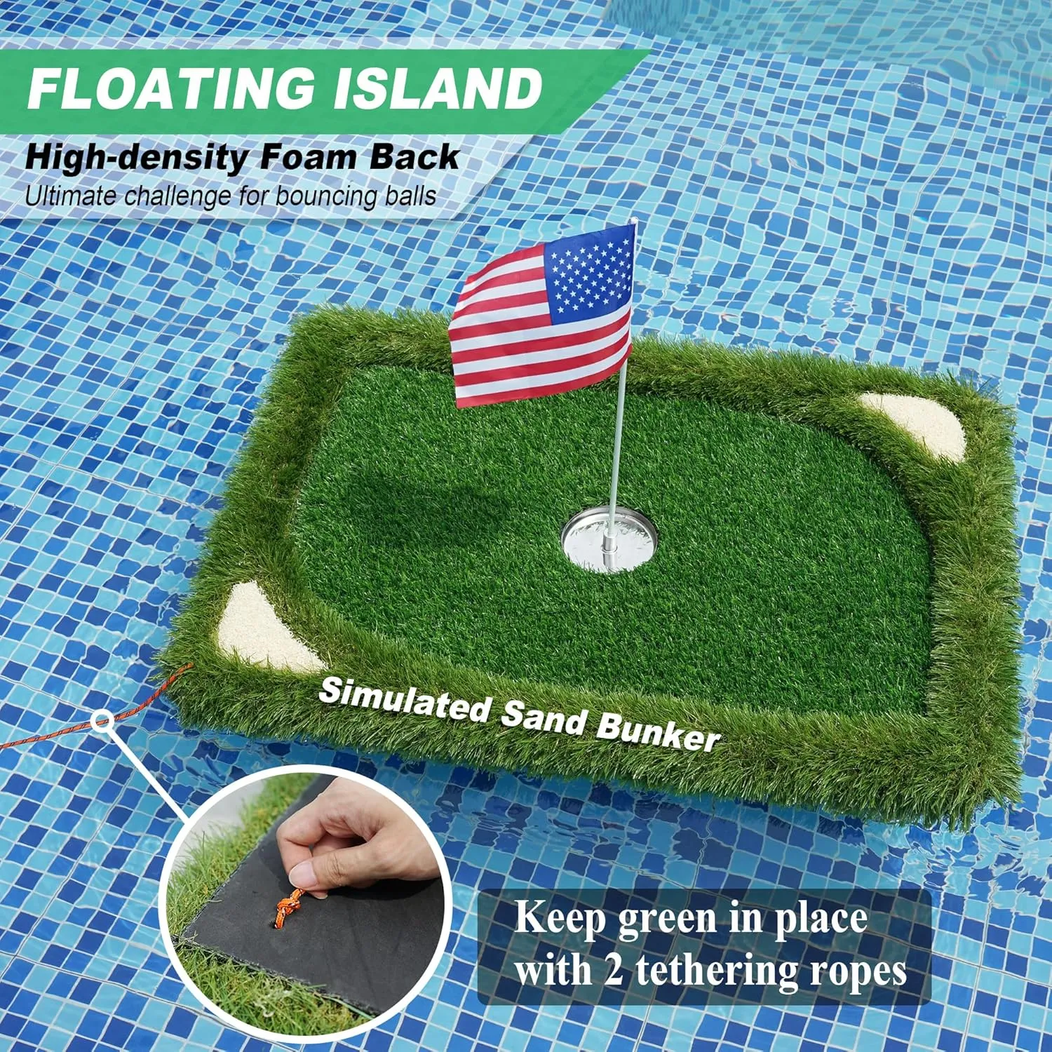 Foldable Chipping Net & Floating Green, Indoor Golf Practice Chipping Target, Backyard Golf Game & Gifts