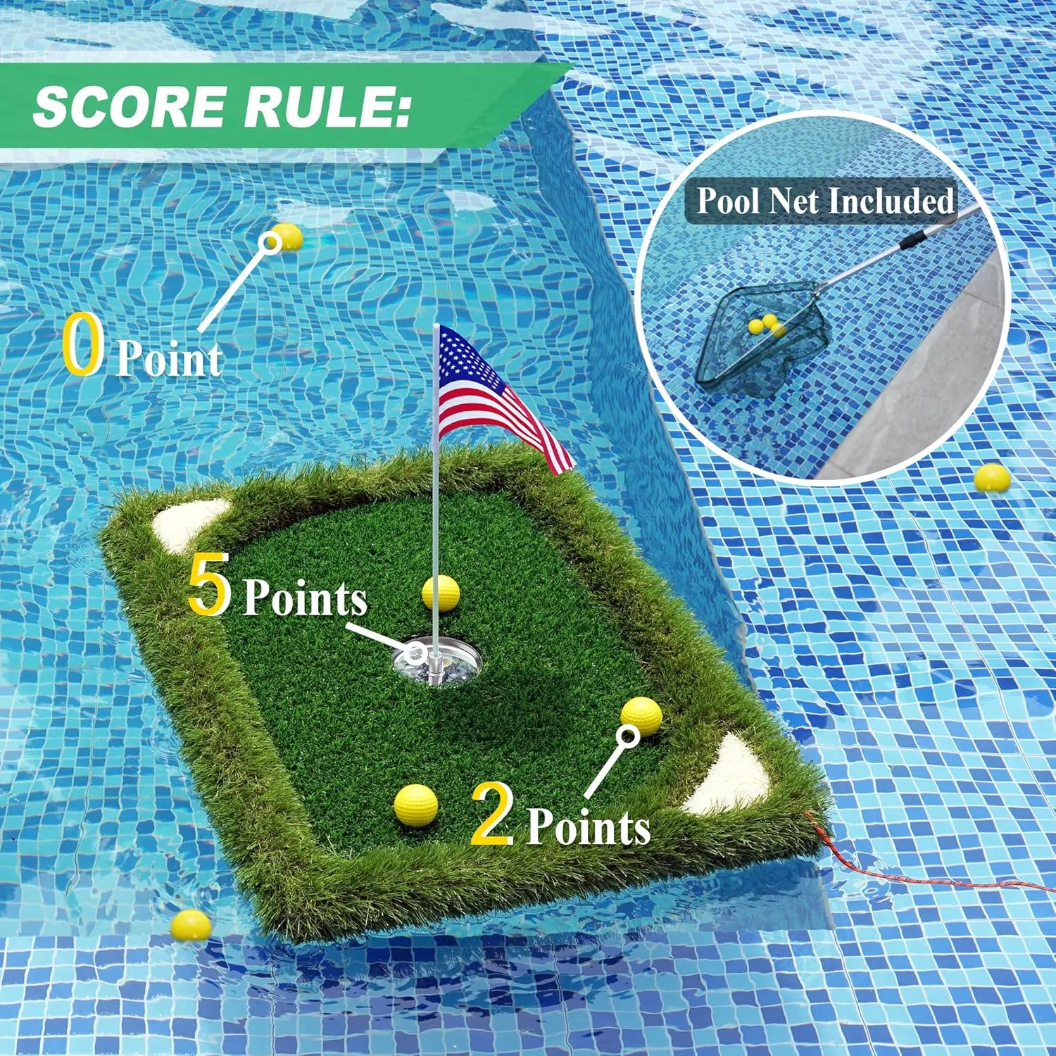 Foldable Chipping Net & Floating Green, Indoor Golf Practice Chipping Target, Backyard Golf Game & Gifts