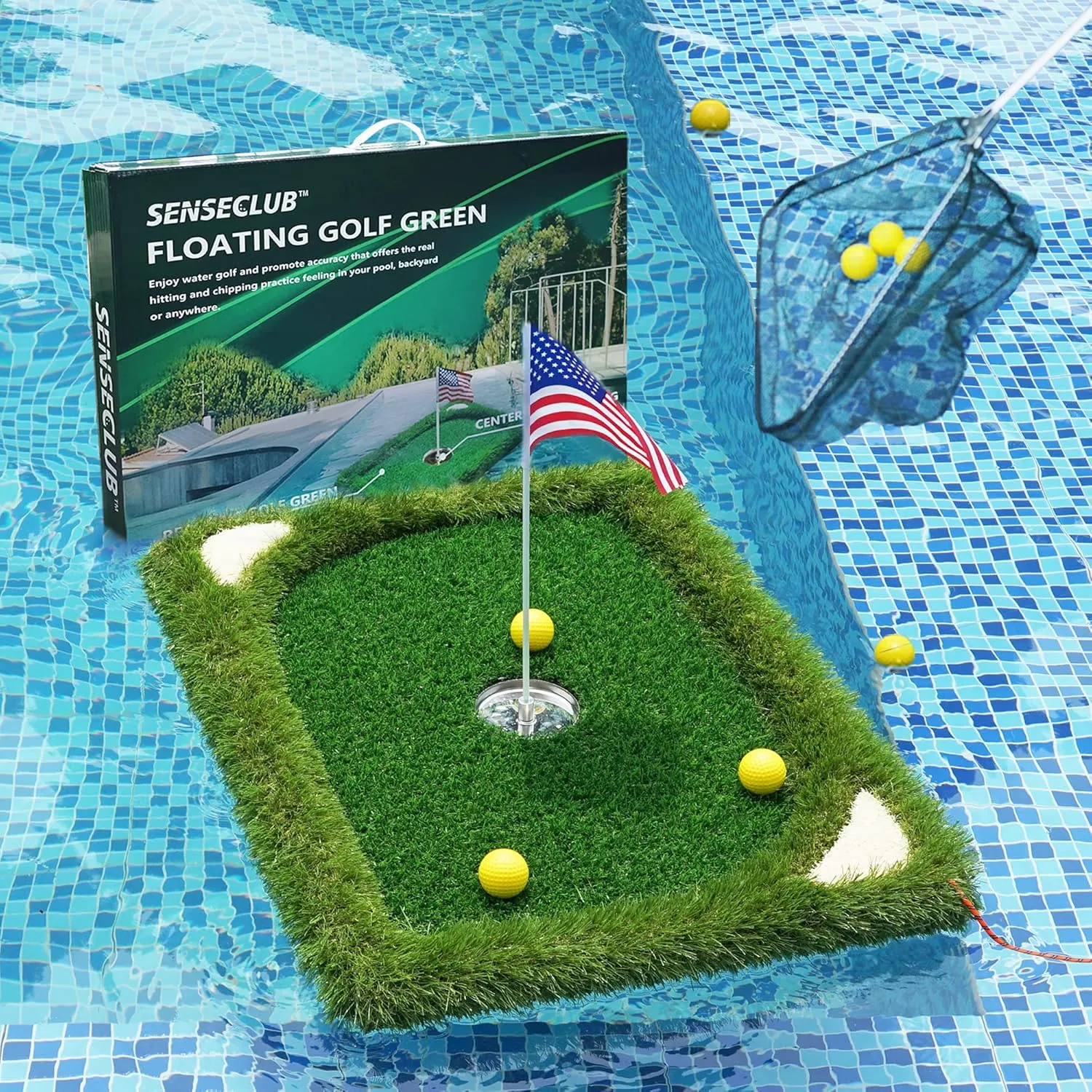 Foldable Chipping Net & Floating Green, Indoor Golf Practice Chipping Target, Backyard Golf Game & Gifts
