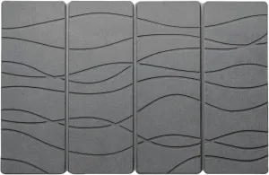 Foldable Large Stone Bath Mat, Super Absorbent Diatomaceous Earth Mat, Non-Slip 24 x 16 inch Quick Drying Mat, Compact and Easy to Store Bath Mats for Bathroom, Easy to Clean, Set of 4 Panels, Grey