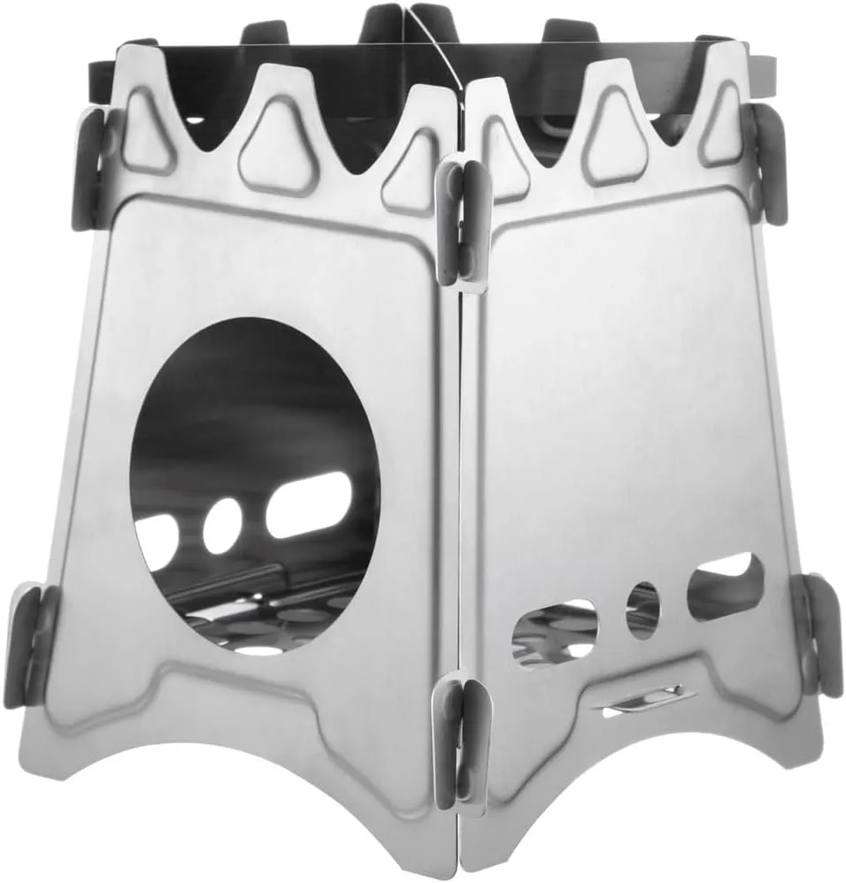 Foldable Portable Stainless Steel Camping Stove - Compact Wood Stove for Backpacking and Outdoor Adventures