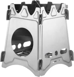 Foldable Portable Stainless Steel Camping Stove - Compact Wood Stove for Backpacking and Outdoor Adventures