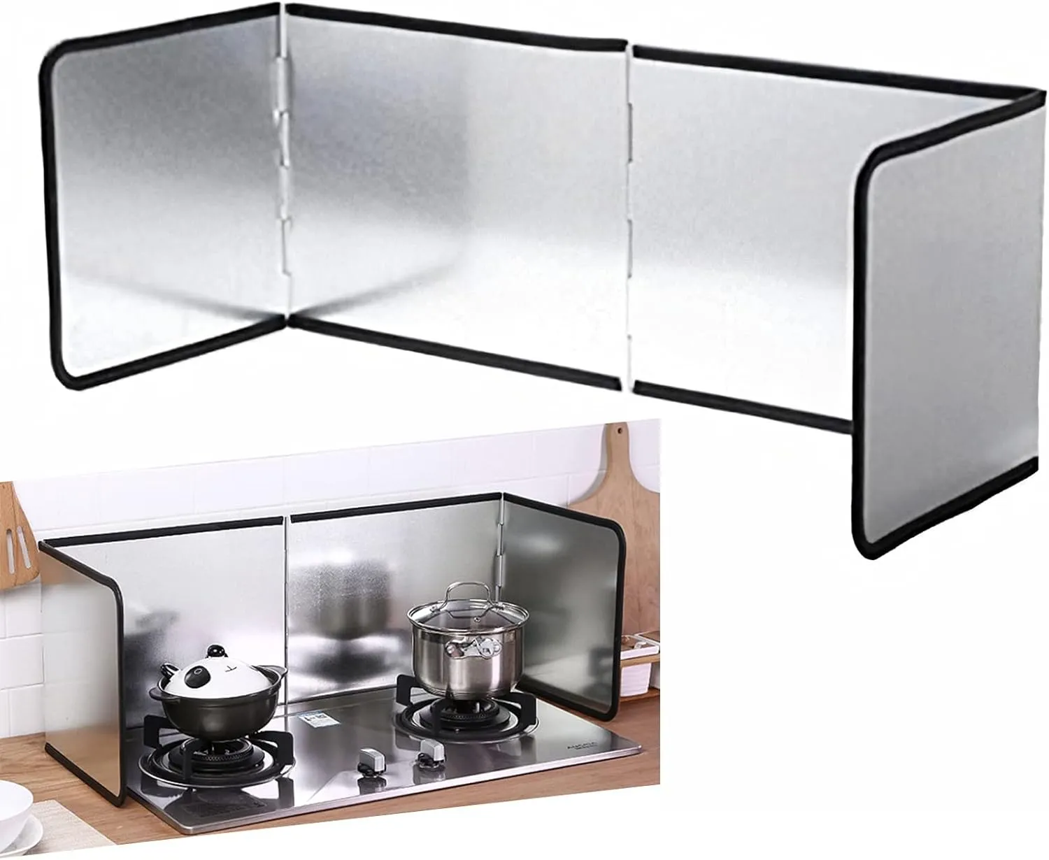 Foldable Stove Splatter Guard Grease Shield Nonstick Oil Stove Splash Guard Cooking Splatter Screen Kitchen Backsplash Protector For Stove Top Wall Gas Range Frying Pan Camping