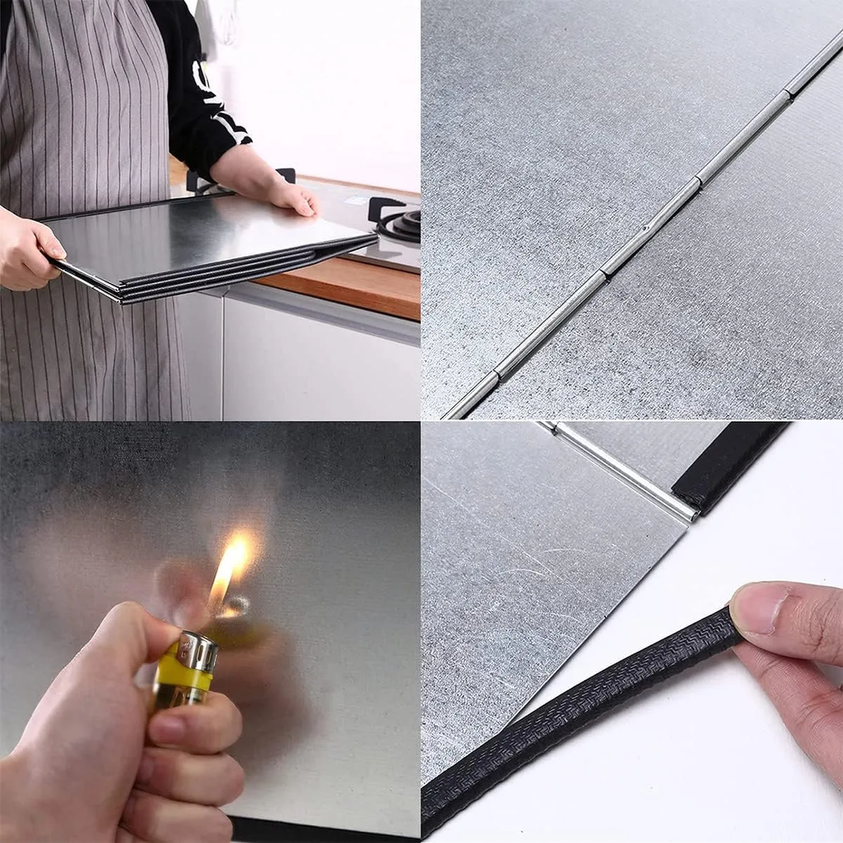 Foldable Stove Splatter Guard Grease Shield Nonstick Oil Stove Splash Guard Cooking Splatter Screen Kitchen Backsplash Protector For Stove Top Wall Gas Range Frying Pan Camping