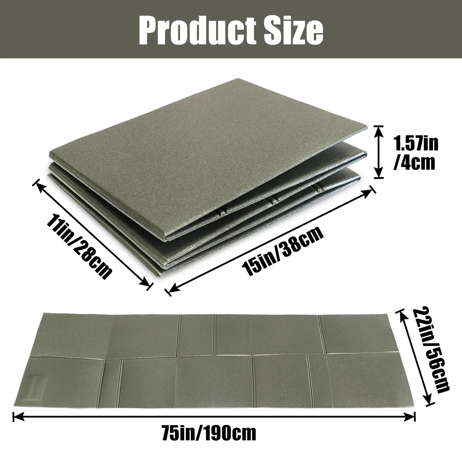 Foldable Tactical Sleeping Mat – Waterproof Foam Pad for Camping, Kneeling & Outdoor Use