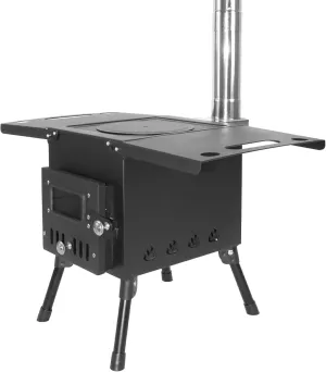 Foldable Wood Burning Stove Camping for Outdoor Hiking/Black