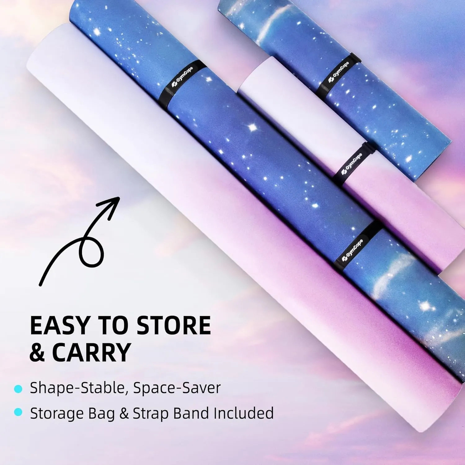 Foldable Yoga Mat for Travel, 68"x24" Folding Travel Gym Mat for Women Yoga Studio, Packable and Portable Pilates Mat with Storage Bag Easy to Carry, Lightweight Travel Workout Mat, 2mm/4mm