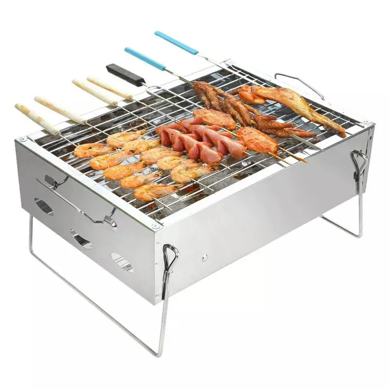 Folding BBQ Barbecue Grill Portable Charcoal Stove for Camping Garden