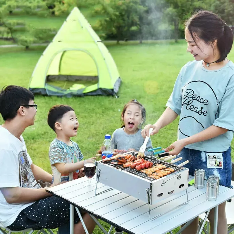 Folding BBQ Barbecue Grill Portable Charcoal Stove for Camping Garden