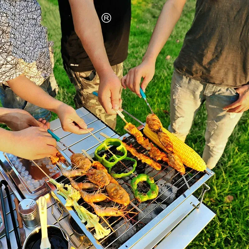 Folding BBQ Barbecue Grill Portable Charcoal Stove for Camping Garden