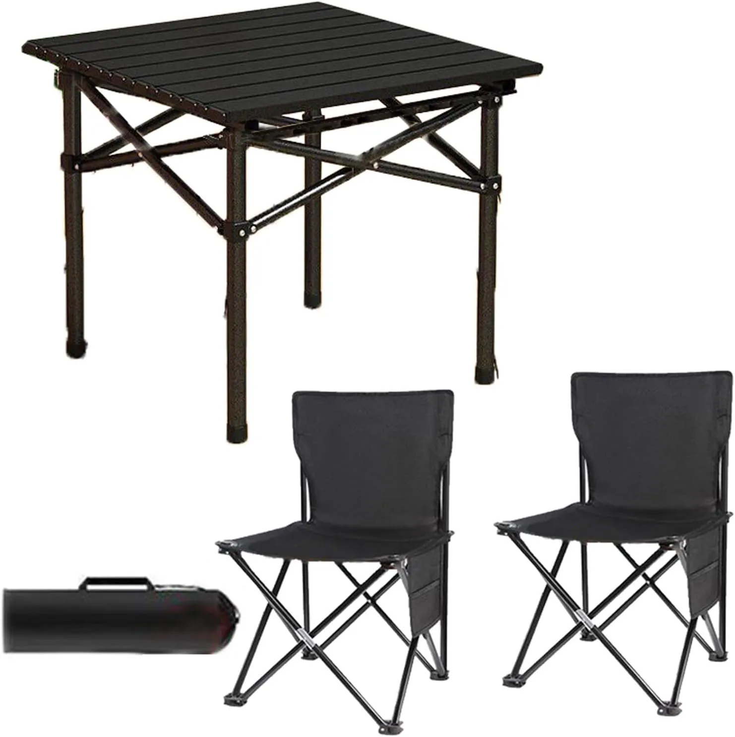 Folding Bea Picnic Tables Collapsible Backpack Lawn air Camping Folding air and Table Set with Roll up Carbon Steel Table Top for More People Party