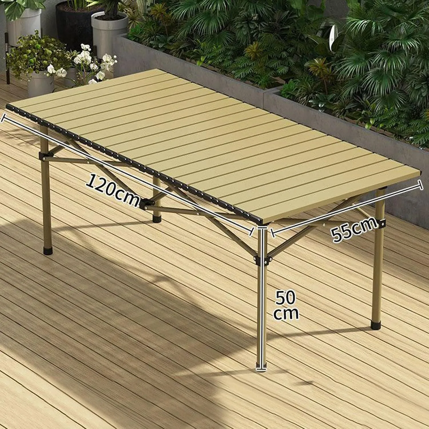 Folding Bea Picnic Tables Collapsible Backpack Lawn air Camping Folding air and Table Set with Roll up Carbon Steel Table Top for More People Party