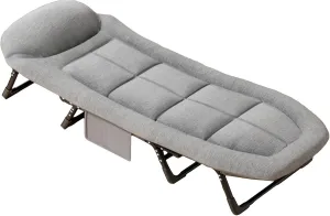 Folding Camping Cot, 6-Position Adjustable Folding Bed with Soft Cushion, Camping Cots for Adults, for Home, Office Nap(200 * 65cm/79 * 25.5in)