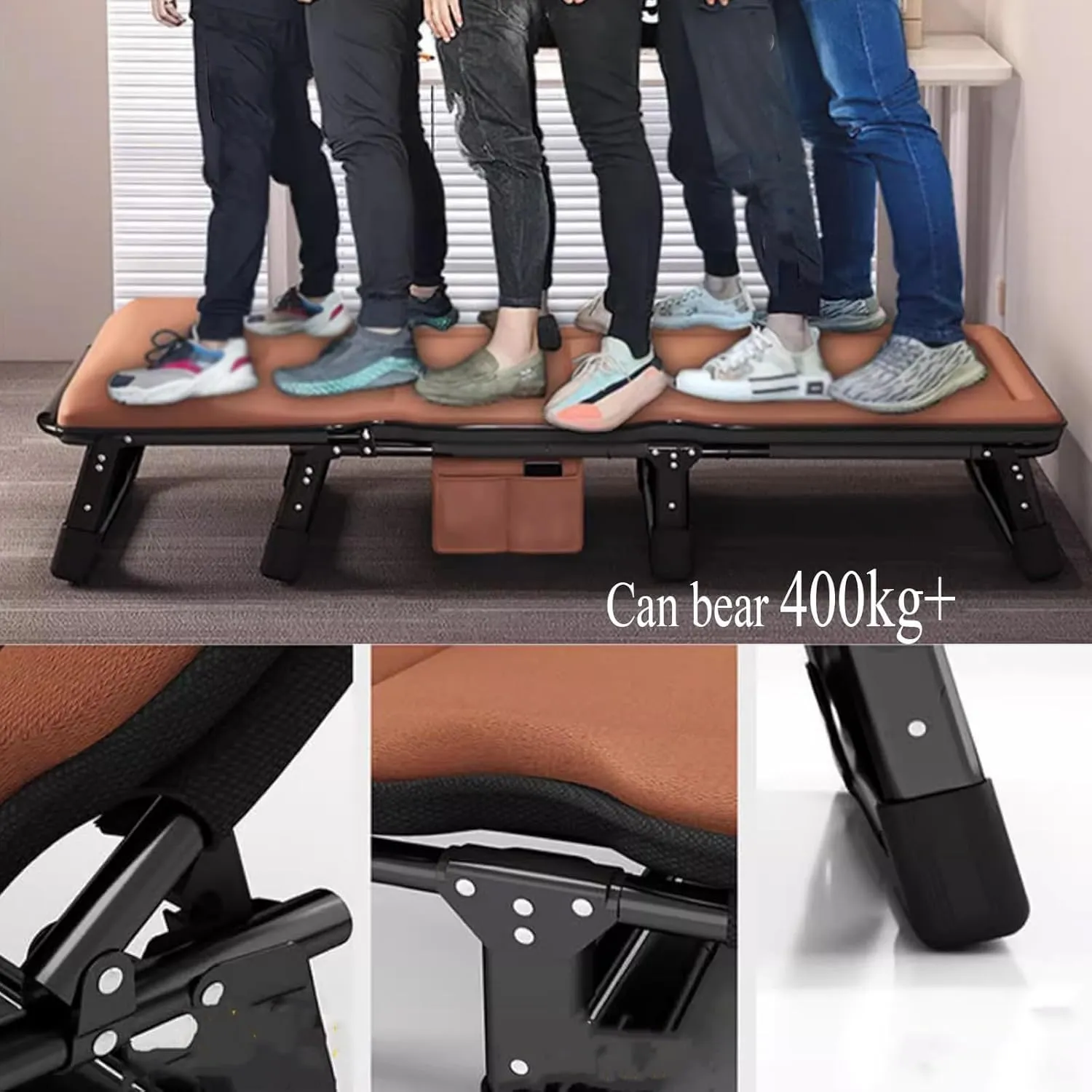 Folding Camping Cot for Adults w/Mattress & Pillow 4 Positions Adjustable Portable Cots for Sleeping Heavy Duty Fold Up Camp Bed Patio Lounger Supports 200kg