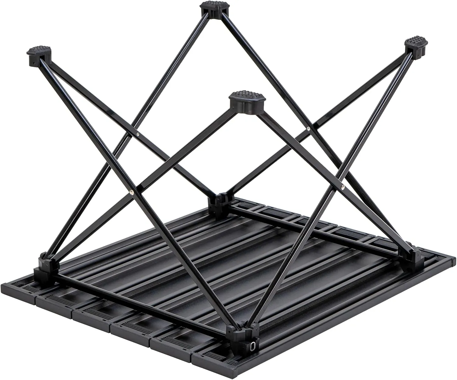 Folding Camping Table, Aluminum Folding Table, Portable Picnic Table with Easy Carrying Bag for Outdoor, Camping, Beach, BBQ, Party (M, Black)