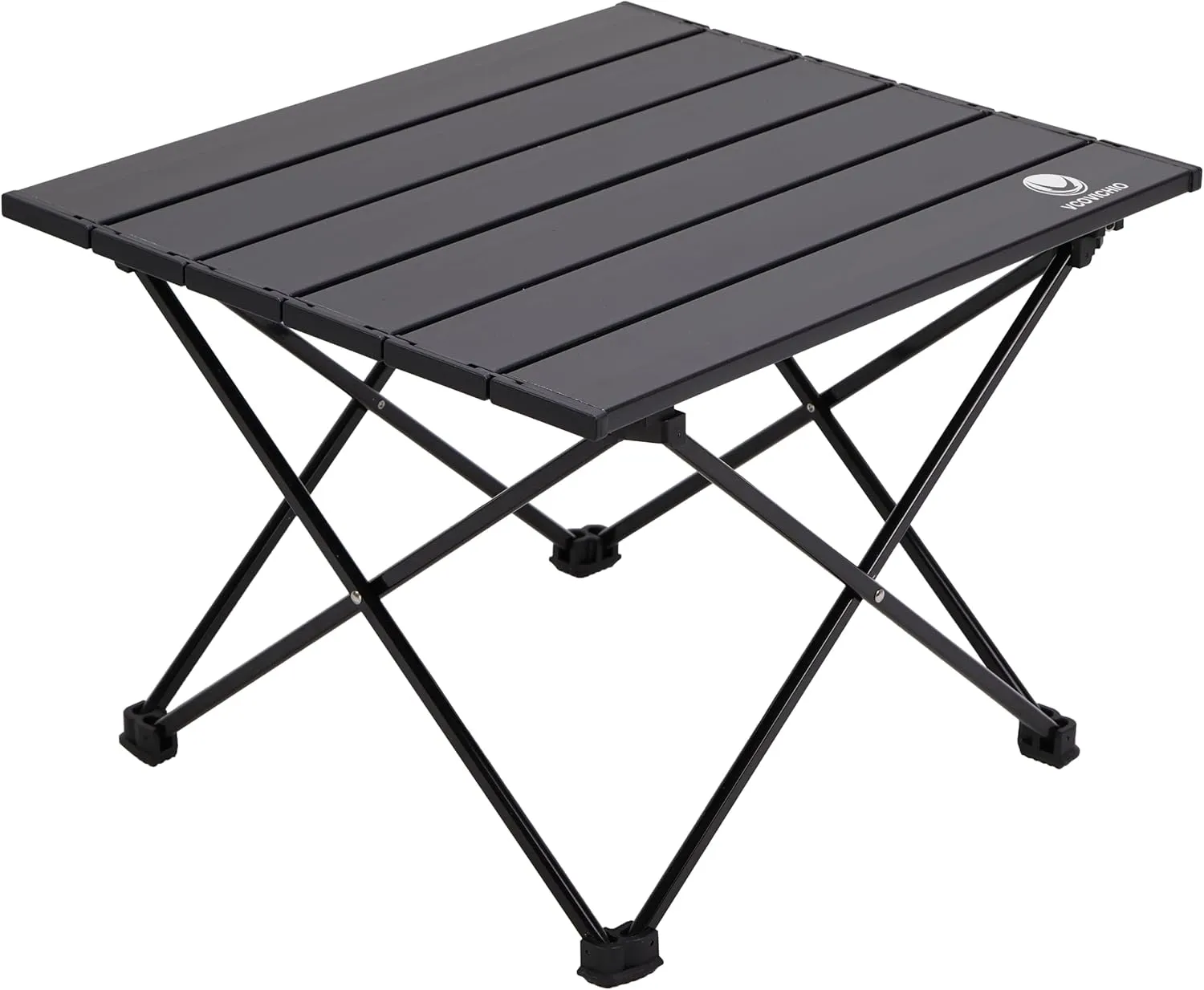 Folding Camping Table, Aluminum Folding Table, Portable Picnic Table with Easy Carrying Bag for Outdoor, Camping, Beach, BBQ, Party (M, Black)
