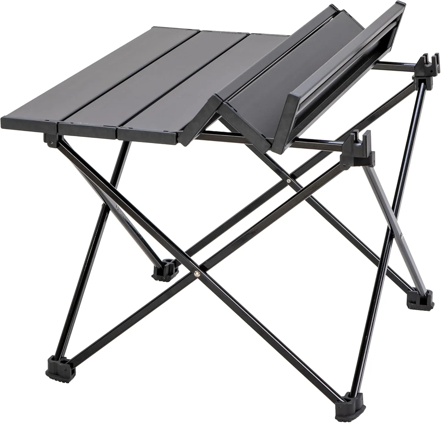 Folding Camping Table, Aluminum Folding Table, Portable Picnic Table with Easy Carrying Bag for Outdoor, Camping, Beach, BBQ, Party (M, Black)