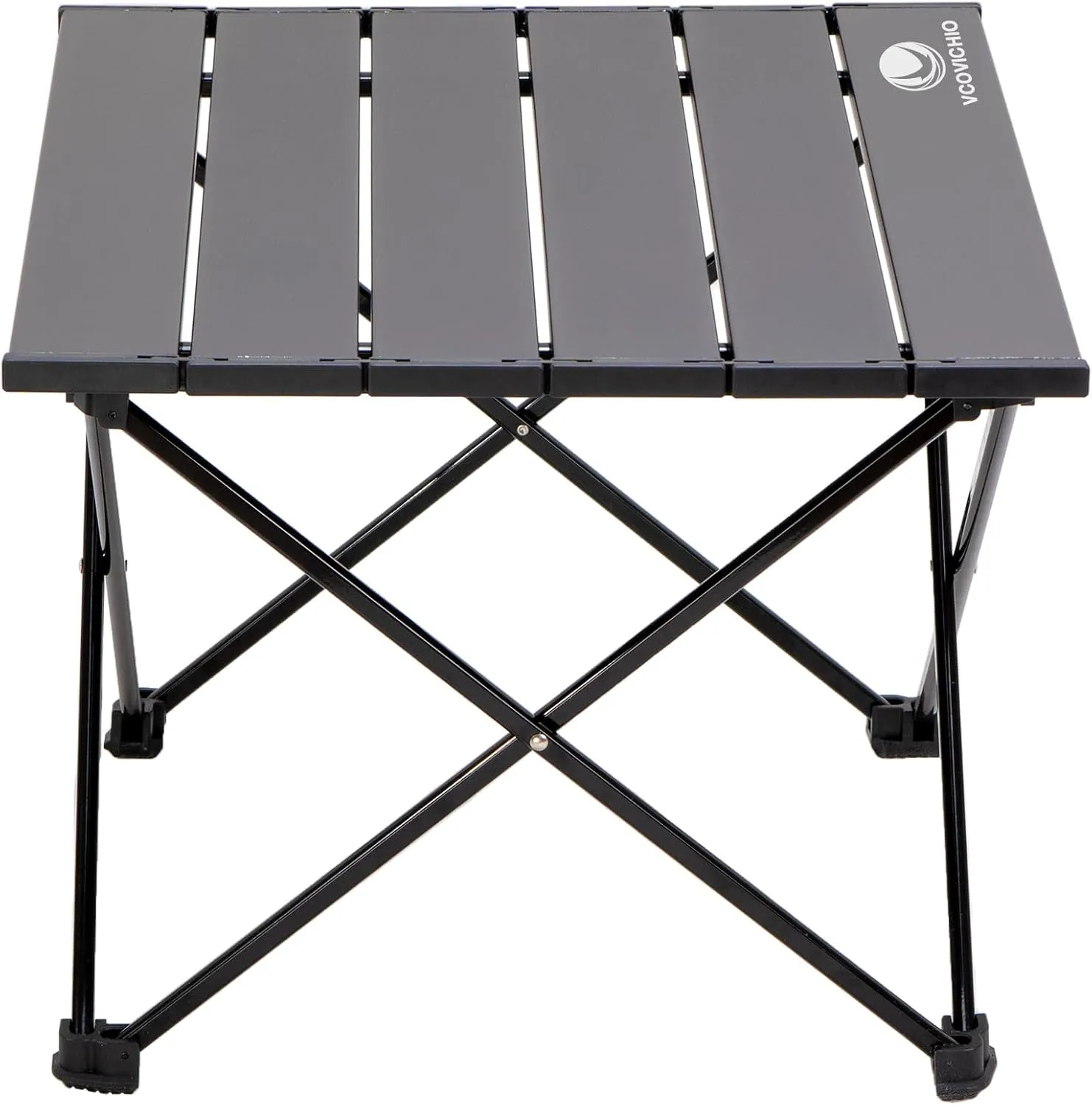 Folding Camping Table, Aluminum Folding Table, Portable Picnic Table with Easy Carrying Bag for Outdoor, Camping, Beach, BBQ, Party (M, Black)