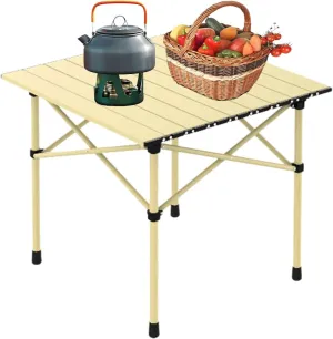 Folding Camping Table, Portable Picnic Table with Carry Bag, Lightweight Aluminum Roll-Up Design for Camping, Backpacking, Beach, BBQ, and Outdoor Parties