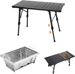 Folding Camping Table,IGT Table   Charcoal Grill with Carry Bag