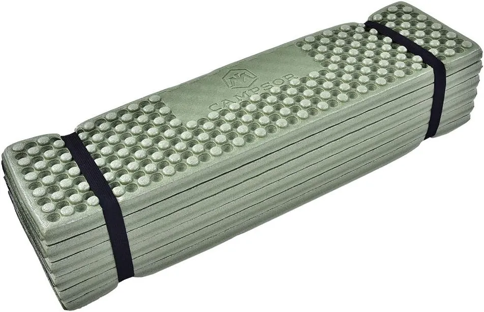 Folding Foam Mat Waterproof Mattress Foam Sit Mat for Camping, Hiking and Sports Events(Black Green)