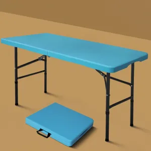 Folding Table with Adjustable Legs (50-74) Cm Portable Adjustable Camping Table That Fold Up Kitchen Work Top Table Foldable Table Trestle Table