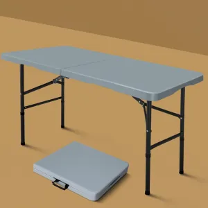 Folding Table with Adjustable Legs (50-74) Cm Portable Adjustable Camping Table That Fold Up Kitchen Work Top Table Foldable Table Trestle Table
