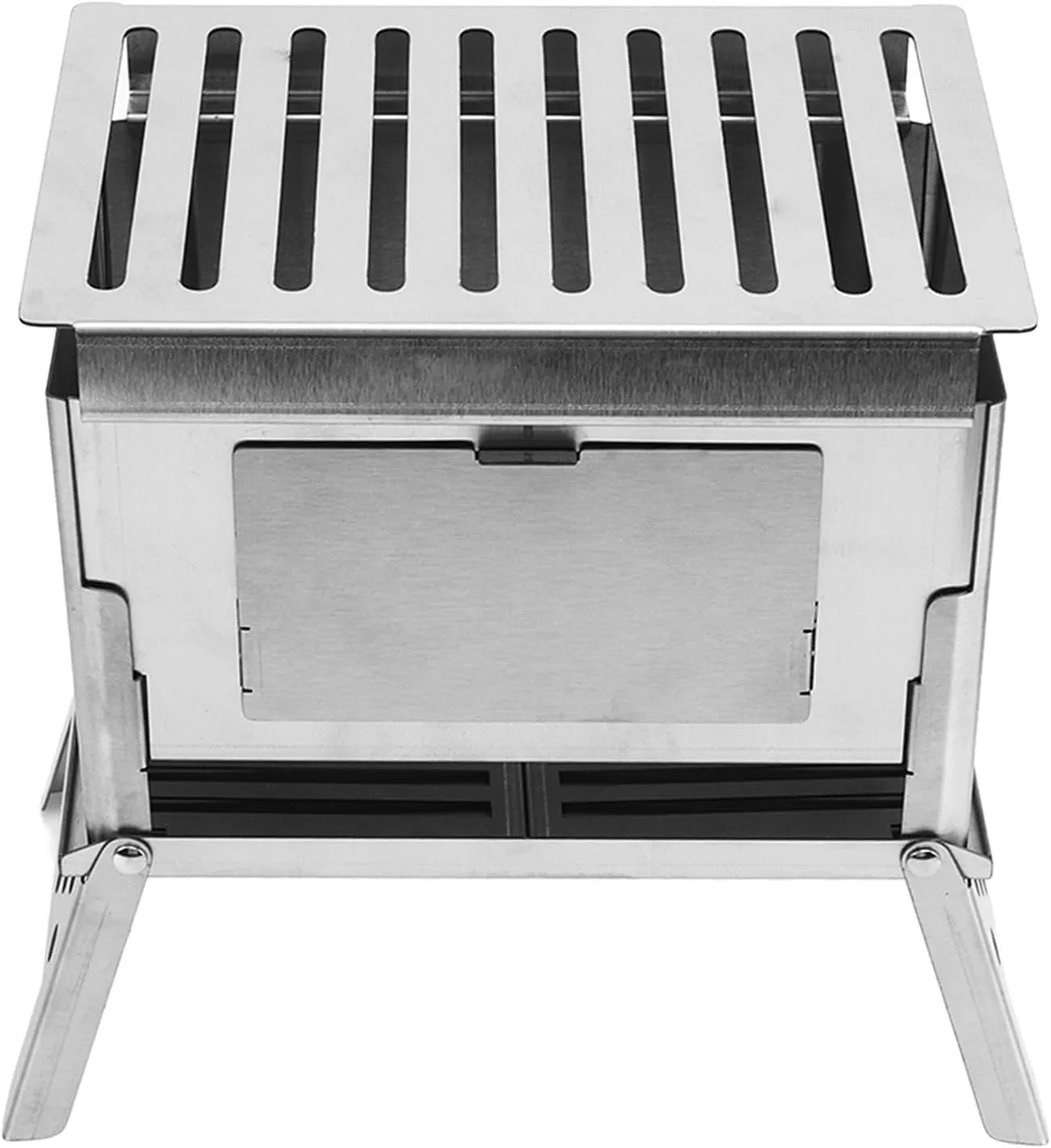 Folding Wood Burning Stove, Portable BBQ Kit with Heating Function for Outdoor Hiking and Picnics