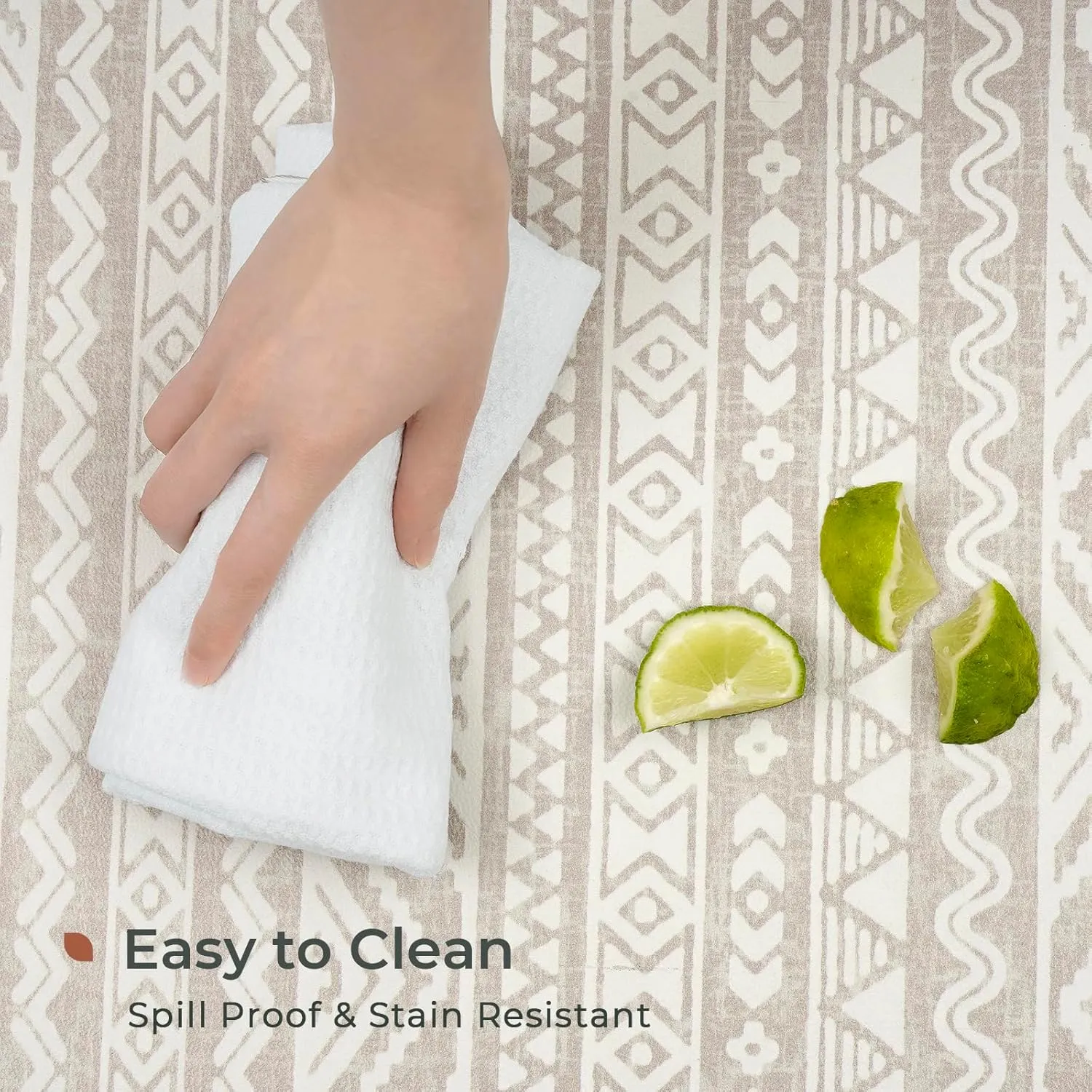 FRESHMINT Boho Kitchen Mat 0.47" Thick Anti-Fatigue Cushioned Kitchen Mats 17.3"x39" for Floor, Waterproof Non Slip Comfort Standing Mat Kitchen Rug for Kitchen Decor Sink Office, Oatmeal Beige