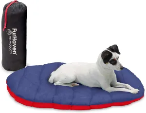 Furhaven Outdoor Travel Dog Bed for Small Dogs w/ Carry Bag, Washable & Foldable, Great for Crates & Kennels - Trail Pup Travel Pillow Mat w/ Stuff Sack Bag - Flame Red/True Blue, Small