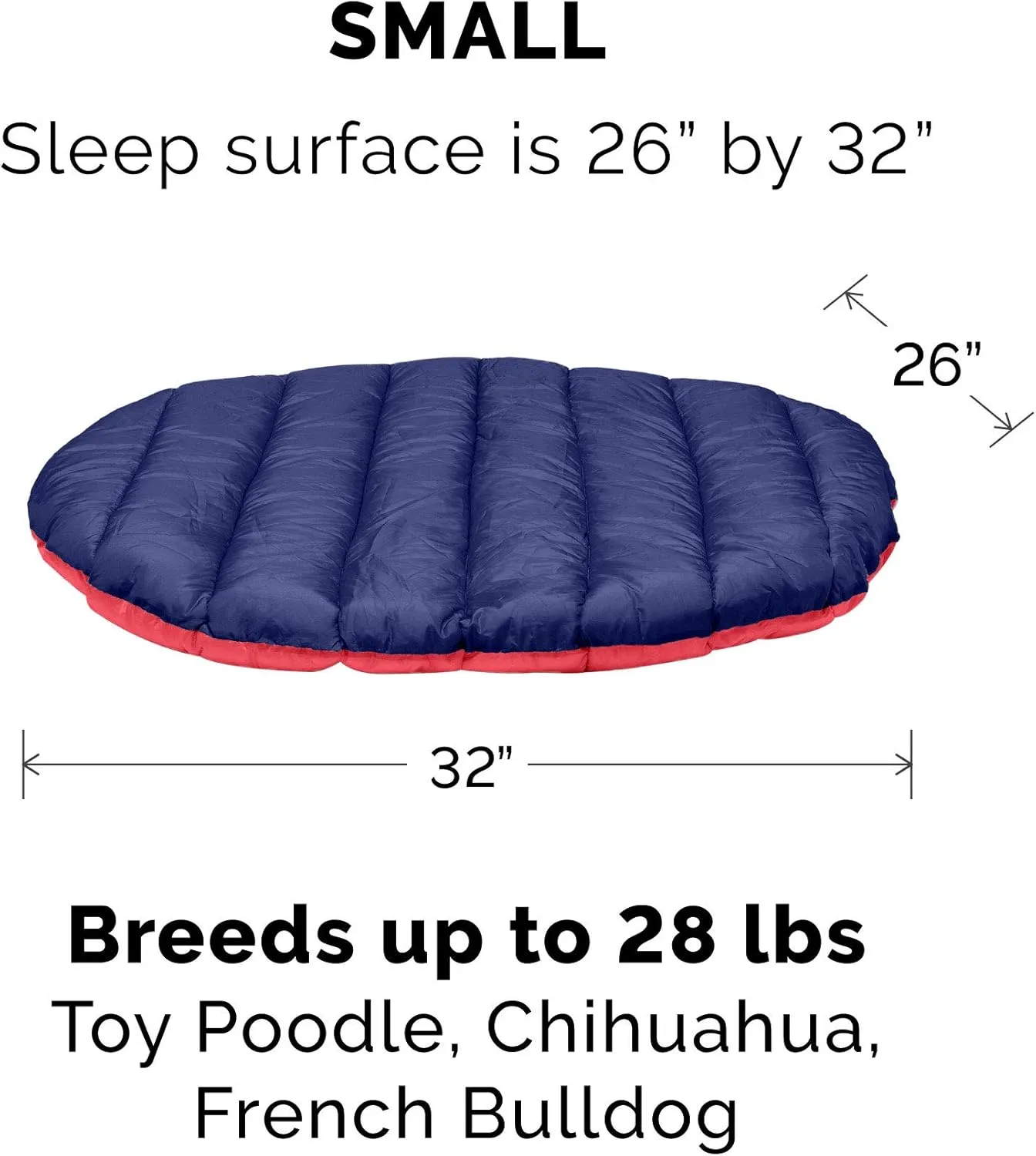 Furhaven Outdoor Travel Dog Bed for Small Dogs w/ Carry Bag, Washable & Foldable, Great for Crates & Kennels - Trail Pup Travel Pillow Mat w/ Stuff Sack Bag - Flame Red/True Blue, Small