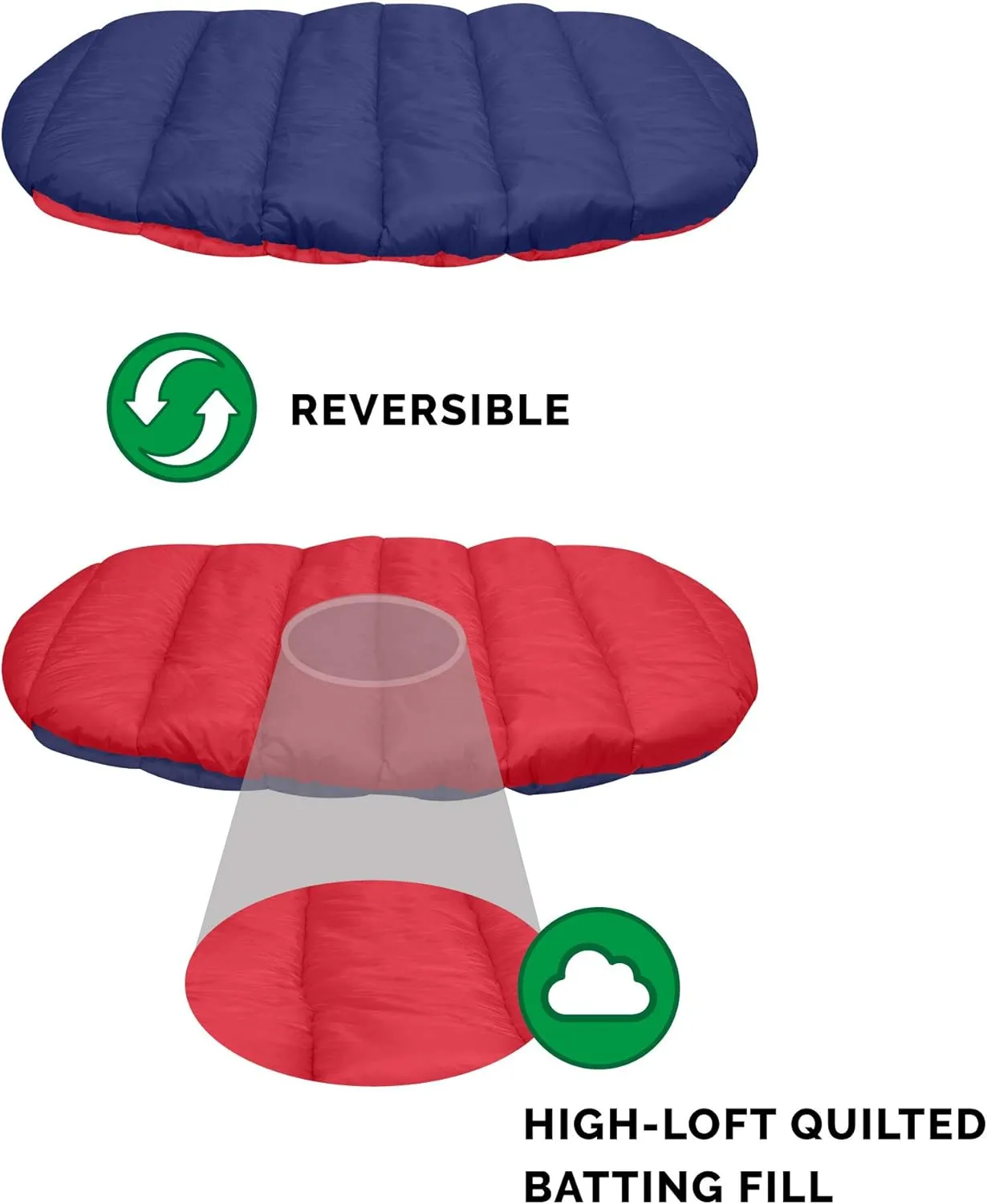 Furhaven Outdoor Travel Dog Bed for Small Dogs w/ Carry Bag, Washable & Foldable, Great for Crates & Kennels - Trail Pup Travel Pillow Mat w/ Stuff Sack Bag - Flame Red/True Blue, Small