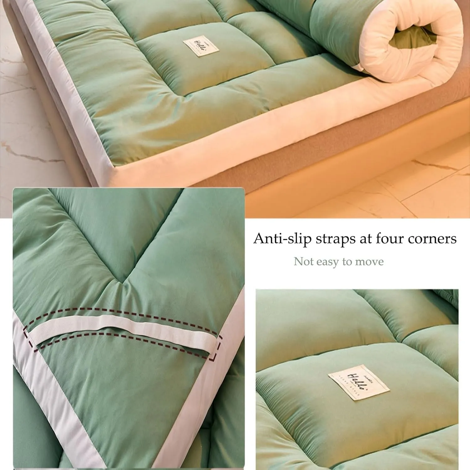Futons Sofa Couch Bed,Foldable Japanese Floor Bed,Guest Mattress for Floor,Twin Full Queen King Size Futon,Portable Dormitory Mat,roll Up Travel Camping(B,Twin(35.4"X80"))