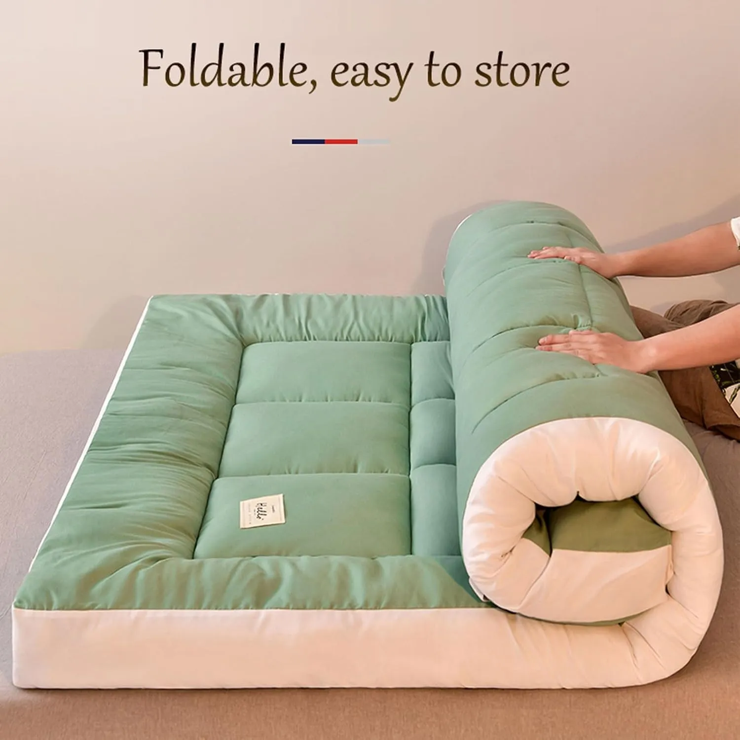 Futons Sofa Couch Bed,Foldable Japanese Floor Bed,Guest Mattress for Floor,Twin Full Queen King Size Futon,Portable Dormitory Mat,roll Up Travel Camping(B,Twin(35.4"X80"))