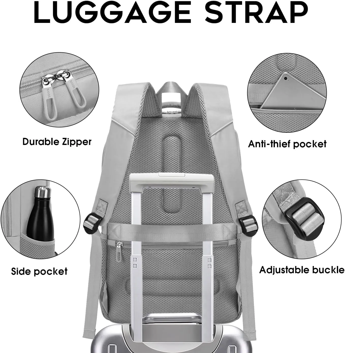 FUTURE AESTHETICS Travel Backpack for Women、men, College Backpack Bag, Hiking Backpack,Waterproof Carry On Backpack Business Backpack (Grey)