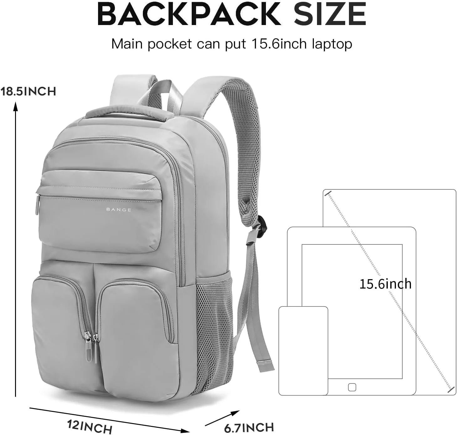 FUTURE AESTHETICS Travel Backpack for Women、men, College Backpack Bag, Hiking Backpack,Waterproof Carry On Backpack Business Backpack (Grey)