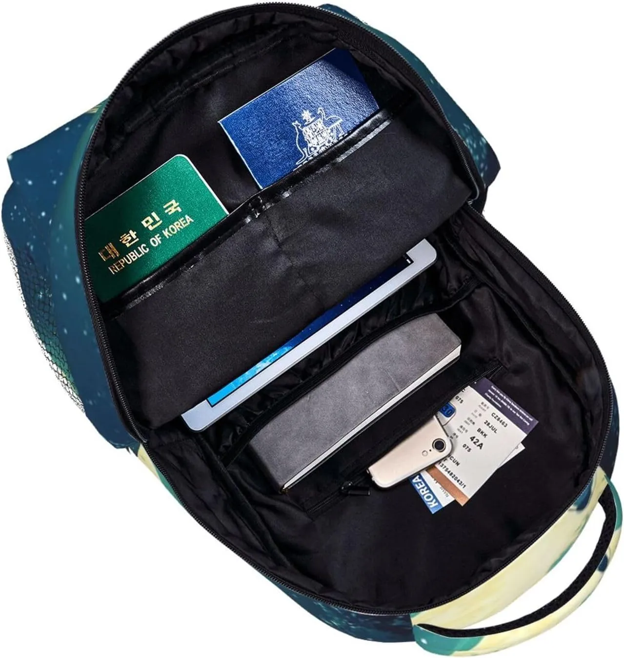 G-ray Wolf Lightweight Casual Student Backpack With Adjustable Shoulder Straps And Cushioned Back For Comfort Black