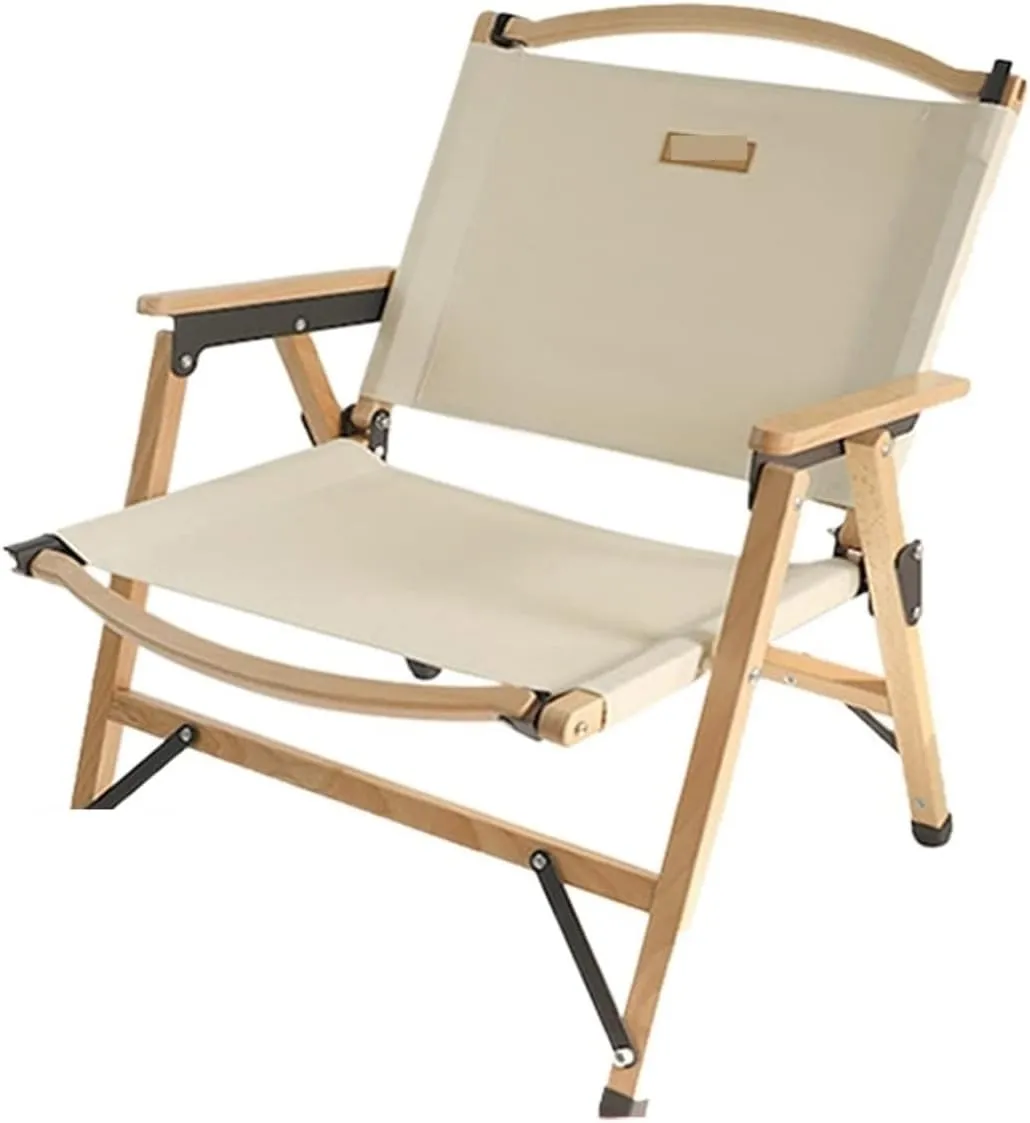 GaRcan Mountainhiker Outdoor Solid Wood Folding Chair Portable Camping Picnic Chair Barbecue Self-Driving Beach Chair (C)