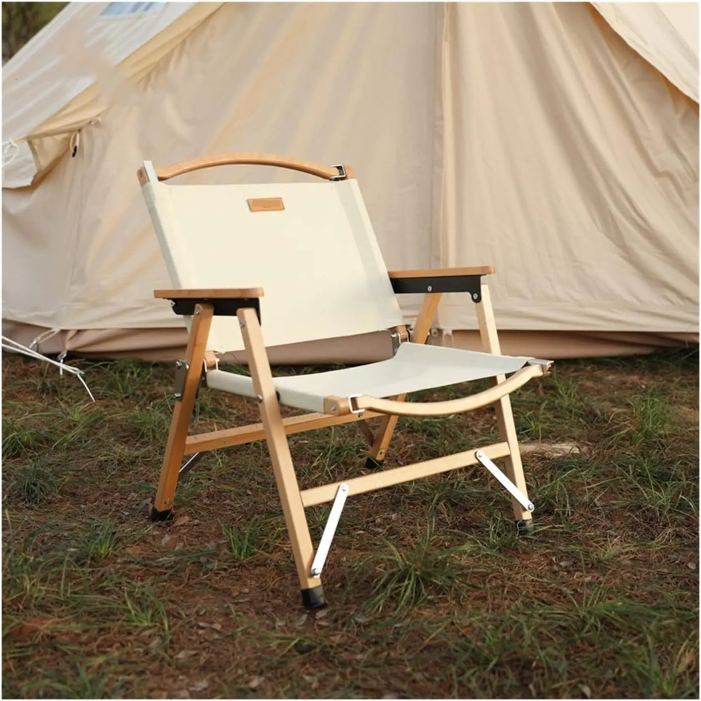 GaRcan Mountainhiker Outdoor Solid Wood Folding Chair Portable Camping Picnic Chair Barbecue Self-Driving Beach Chair (C)