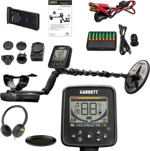 Garrett - Goldmaster 24k Gold Metal Detector for Adults - Wired Headphones Included - Features Iron Cancelling, Backlight, Pinpoint Mode, and More