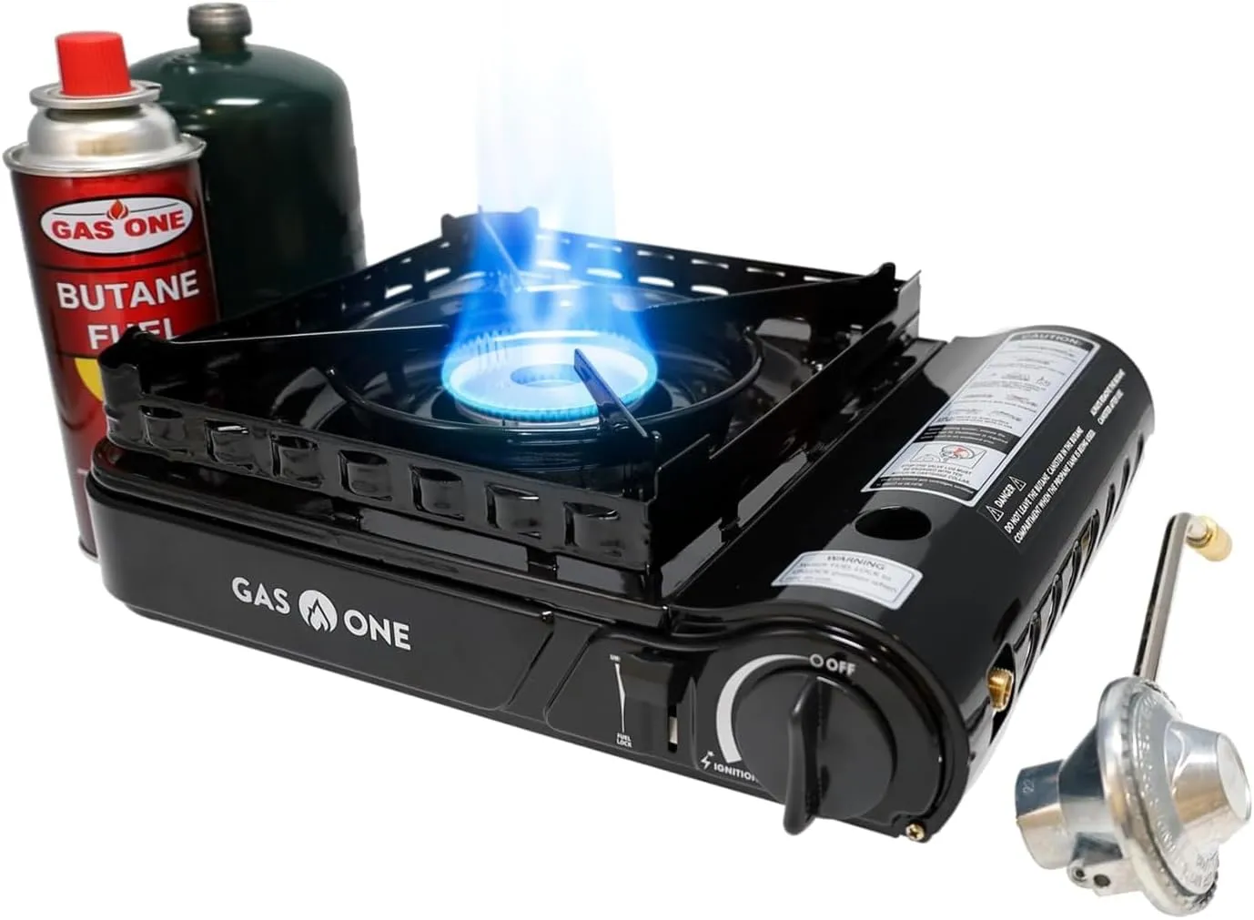GasOne 15,000 BTU Propane or Butane Stove Dual Fuel Stove Portable Camping Stove - Patented - with Carrying Case Great for Emergency Preparedness Kit