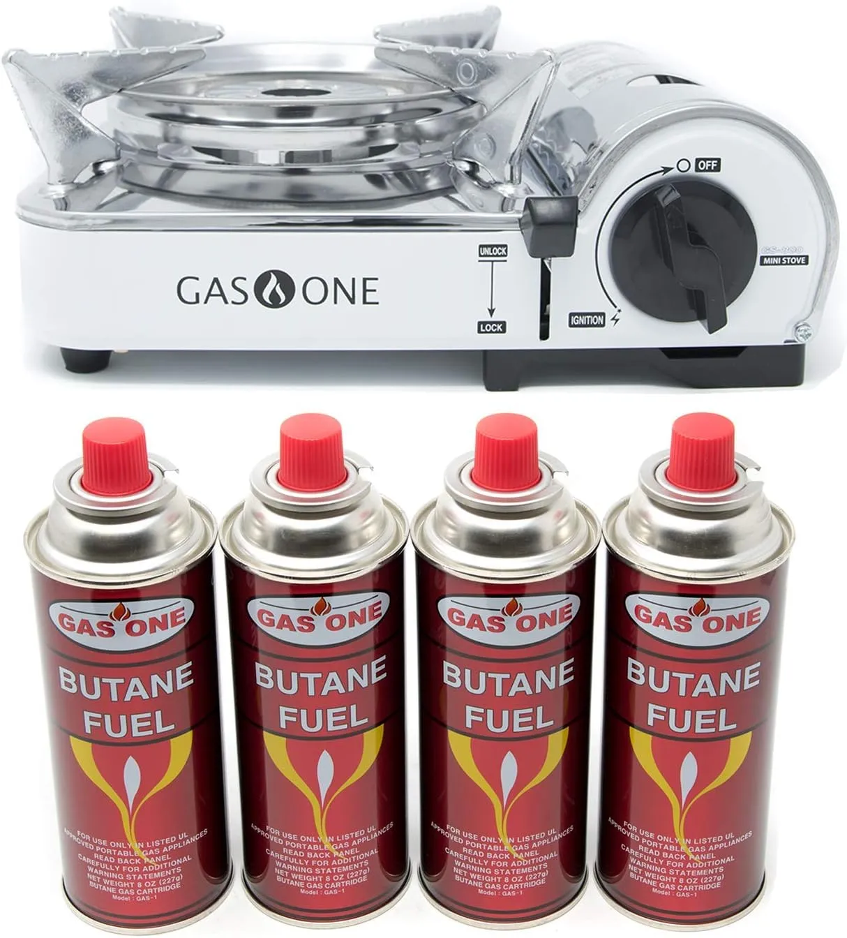 GasOne Emergency Gear Camping Mini Butane Portable Gas Stove with Carrying Case