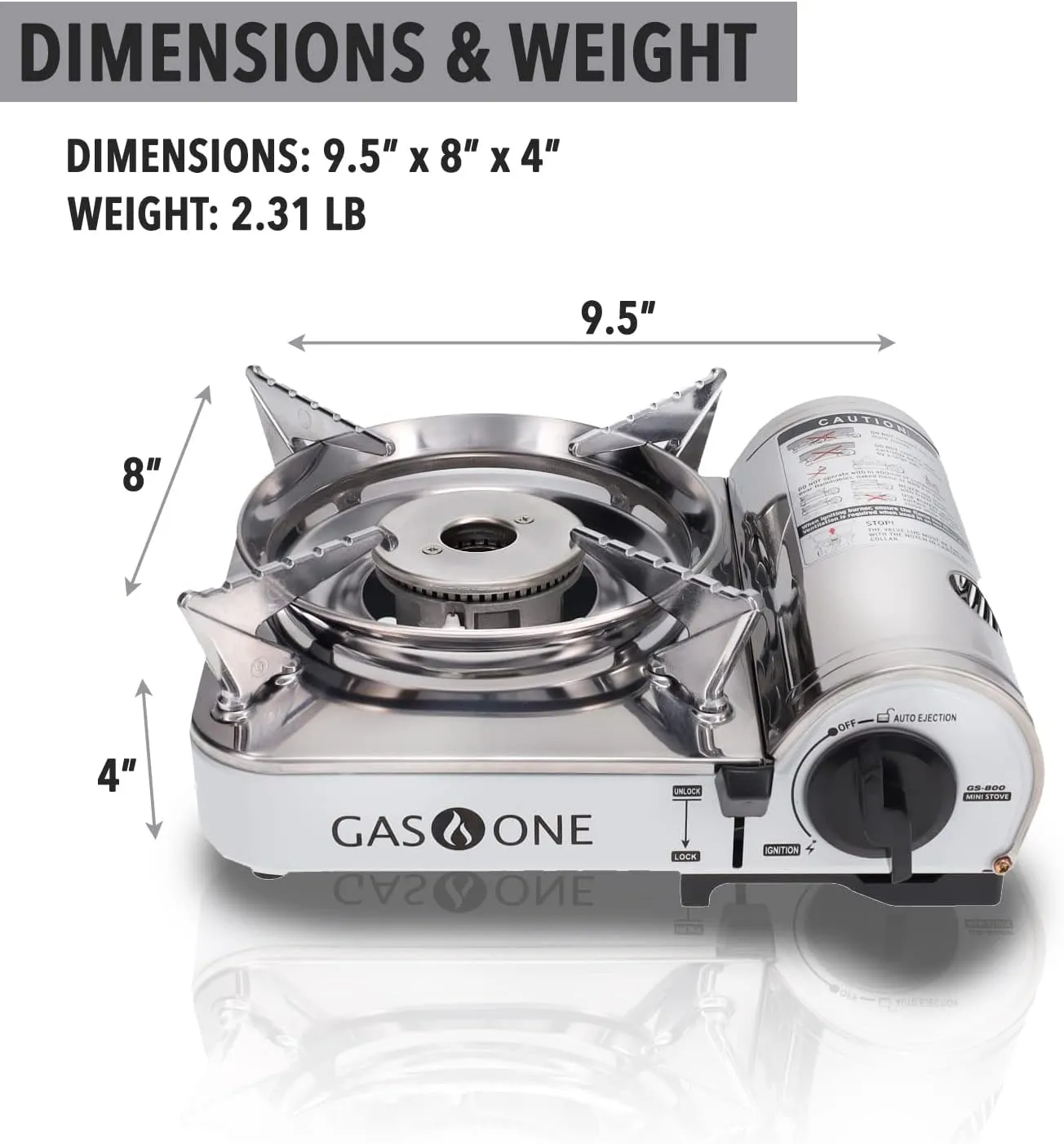 GasOne Emergency Gear Camping Mini Butane Portable Gas Stove with Carrying Case