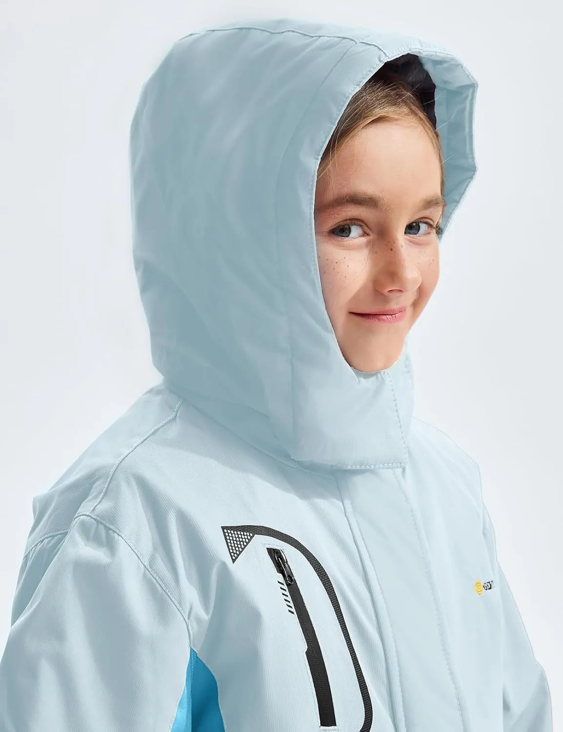 GEMYSE Girl's Waterproof Ski Snow Jacket Fleece Windproof Winter Jacket with Hood
