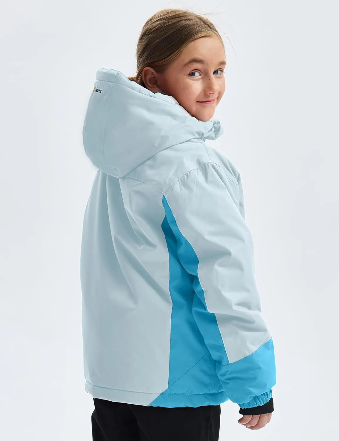 GEMYSE Girl's Waterproof Ski Snow Jacket Fleece Windproof Winter Jacket with Hood