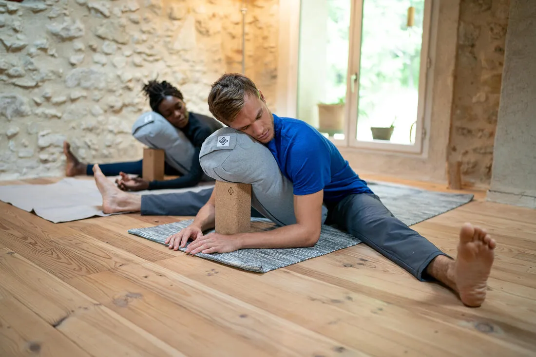 Gentle Yoga Cotton Mat/Over-Mat 183 cm ⨯ 68 cm ⨯4 mm - Mottled Grey