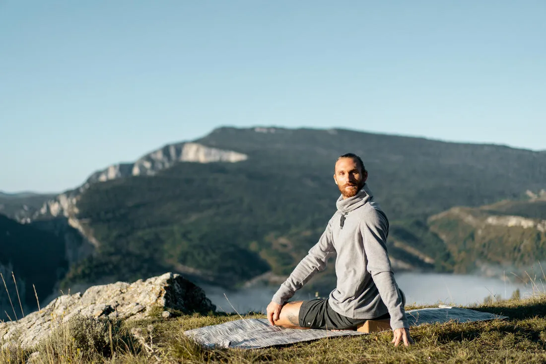 Gentle Yoga Cotton Mat/Over-Mat 183 cm ⨯ 68 cm ⨯4 mm - Mottled Grey