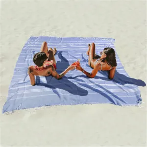 Giant Huge Thin Boho Throw Blanket Turkish Beach Blanket Towel Jumbo Extra Large XL XXL Big Oversized Outdoor Picnic Accessories Travel Essentials for Family Camping Gears Must Haves Yard Mat Navy