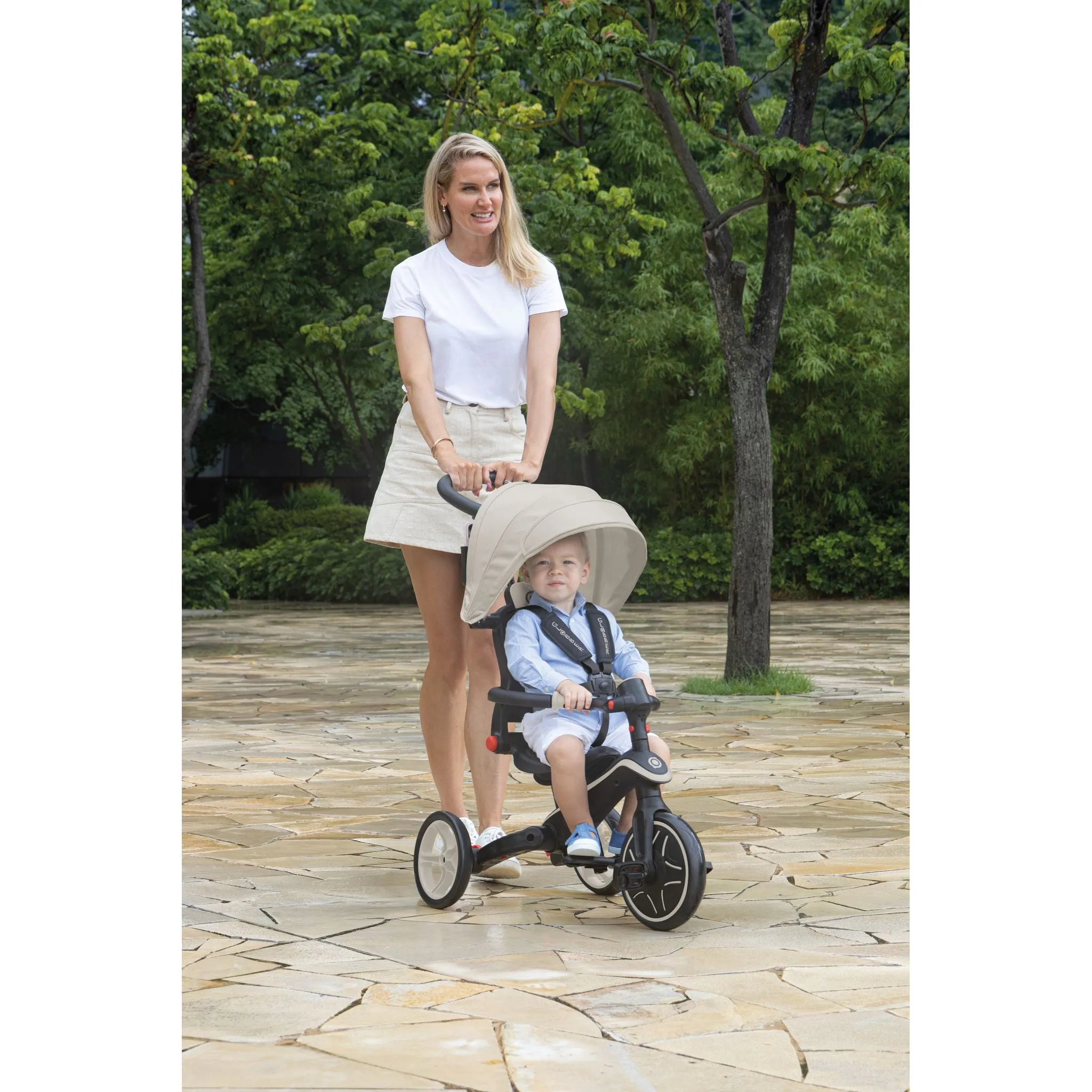 Globber Explorer Foldable 4 In 1 Trike - Taupe