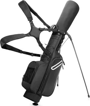 Golf Stand Bag Fit Up to 7 Clubs, Compact Design for Par 3 Courses and Driving Range, Lightweight Pitch and Putt Golf Bag, with Padded Ergonomic Double Straps, Rain Cover, Accessory Pockets